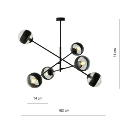 Fashion Lampa sufitowa z obrotowymi ramionami 1168/6 LINEAR | Kaja Oświetlenie Żyrandole Nowoczesne