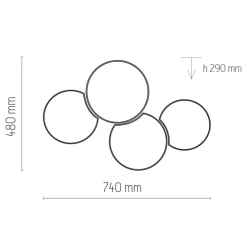 Hot Lampa sufitowa z okrągłymi abażurami TK 6592 MONA | Kaja Oświetlenie Żyrandole Nowoczesne