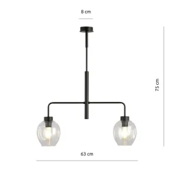 Shop Lampa sufitowa z ozdobnymi kloszami 1164/2 LUKKA | Kaja Oświetlenie Żyrandole Nowoczesne