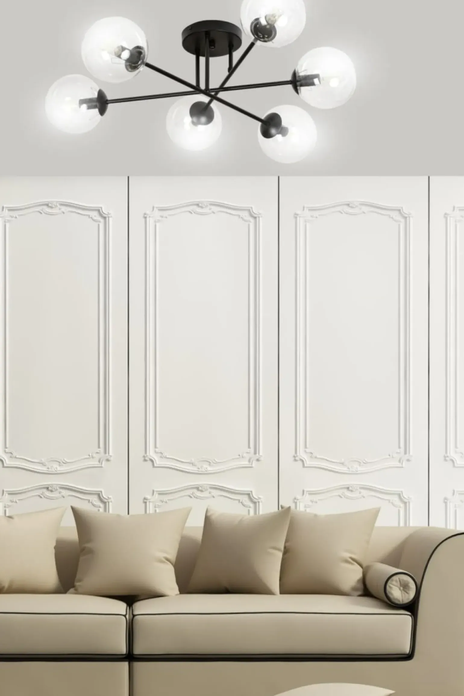 Cheap Lampa sufitowa z przezroczystymi kloszami 831/6B | Kaja Oświetlenie Żyrandole Nowoczesne