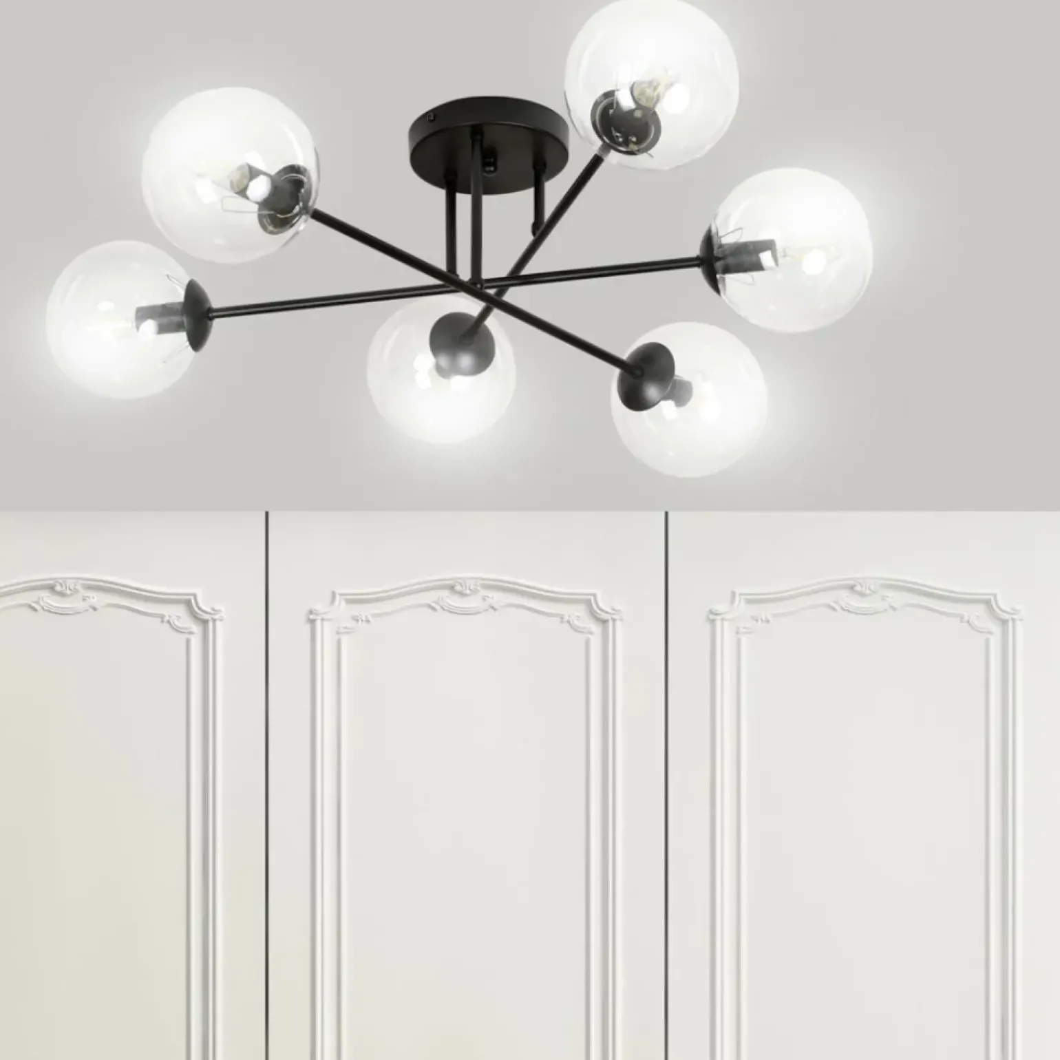 Cheap Lampa sufitowa z przezroczystymi kloszami 831/6B | Kaja Oświetlenie Żyrandole Nowoczesne