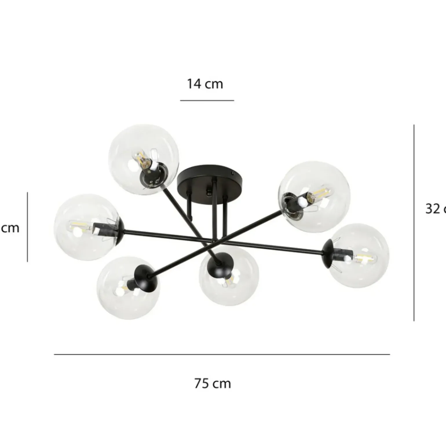 Cheap Lampa sufitowa z przezroczystymi kloszami 831/6B | Kaja Oświetlenie Żyrandole Nowoczesne