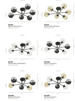 Cheap Lampa sufitowa z przezroczystymi kloszami 831/6B | Kaja Oświetlenie Żyrandole Nowoczesne