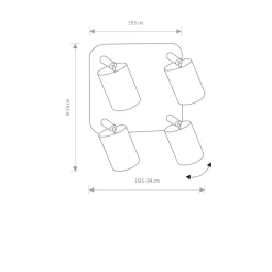 Flash Sale Lampa sufitowa z reflektorami na przegubach 8820 | Kaja Oświetlenie Żyrandole Nowoczesne