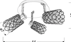 Best Lampa sufitowa z reflektorami, regulowany kąt 98-00491 z serii GLOSSY | Kaja Ośw Żyrandole Nowoczesne