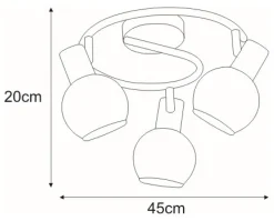 Best Lampa sufitowa z reflektorami K-8003-3G CHR GALAXY I | Kaja Żyrandole Nowoczesne