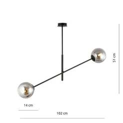 Fashion Lampa sufitowa z ruchomym ramieniem typu sztanga 1167/2 LINEAR | Kaja Żyrandole Nowoczesne