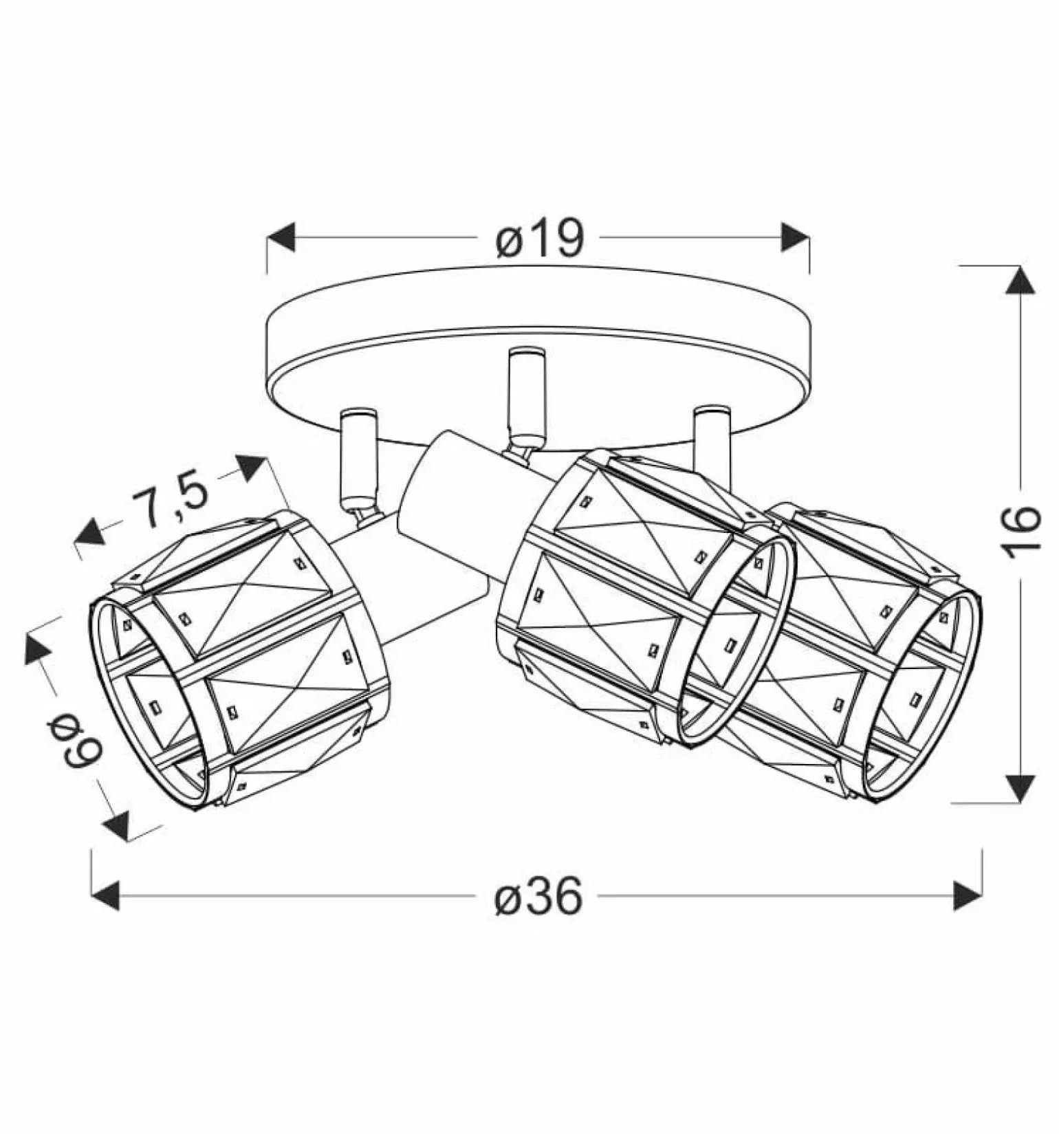 Best Sale Lampa sufitowa z ruchomymi reflektorkami 98-23506 z serii DUBAI | Kaja Oświetlen Żyrandole Nowoczesne