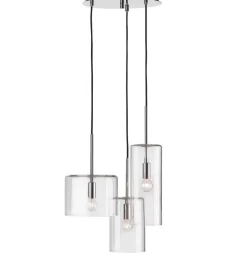 Outlet Lampa sufitowa z trzema różnorodnymi kloszami 105099 | Kaja Żyrandole Nowoczesne