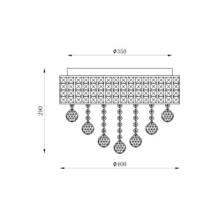 Sklep Kaja Lampa sufitowa z wiszącymi kryształkami, do salonu 19027-M z serii CAP