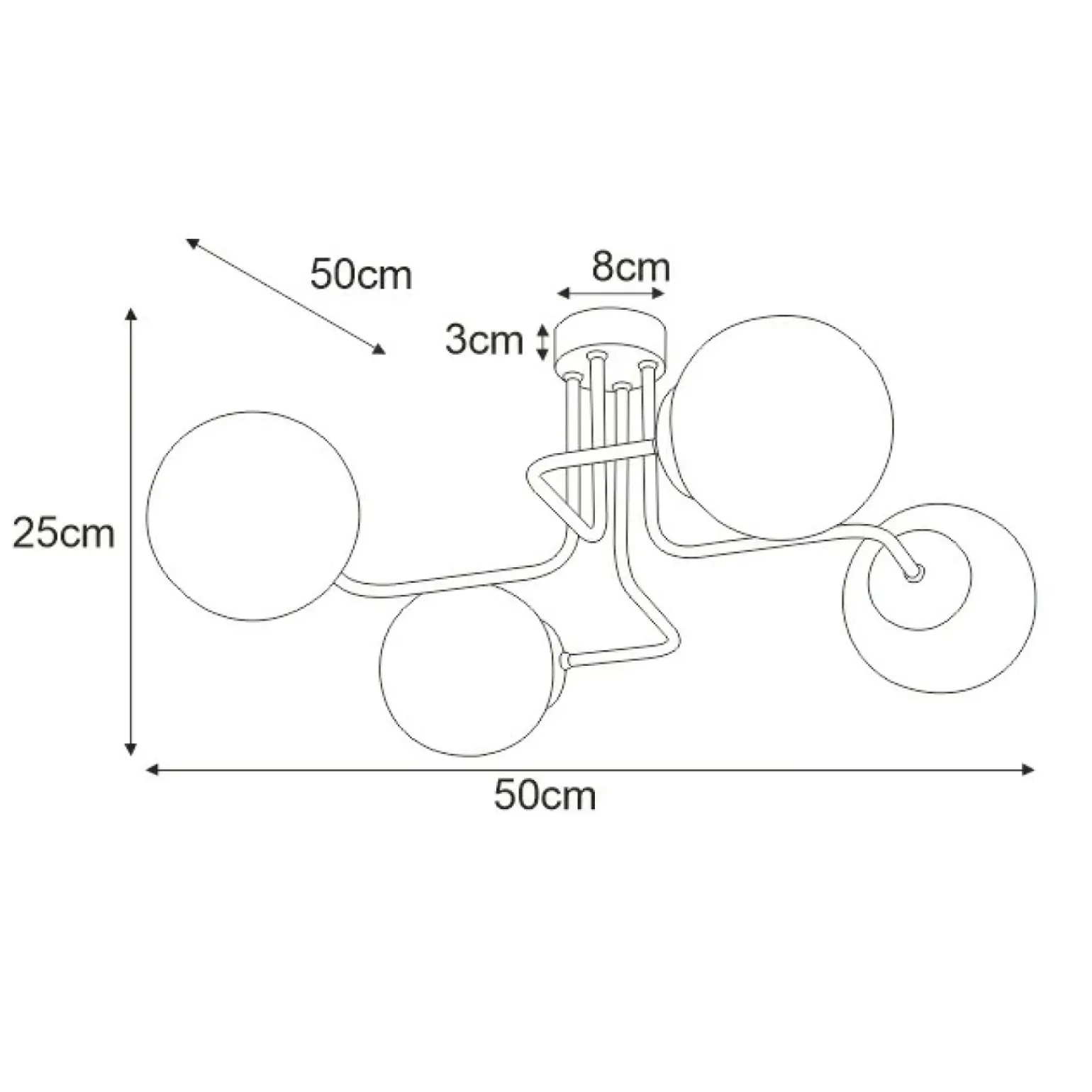Hot Lampa sufitowa ze złotym zdobieniem i kloszami K-4705 z serii KA Żyrandole Nowoczesne