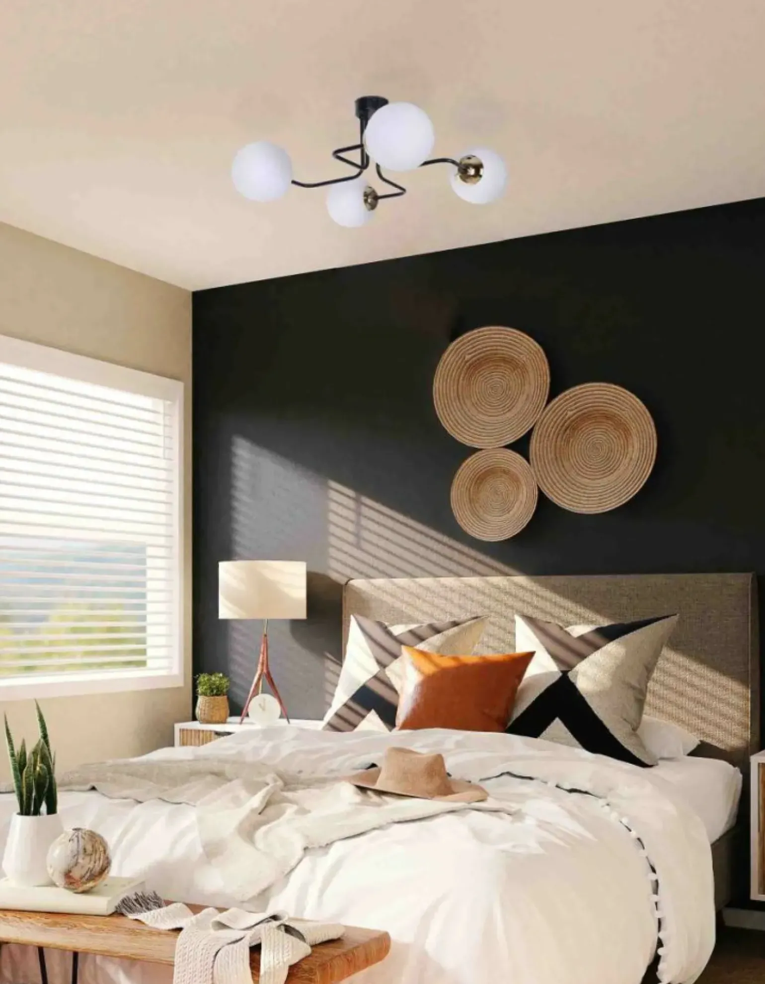 Hot Lampa sufitowa ze złotym zdobieniem i kloszami K-4705 z serii KA Żyrandole Nowoczesne