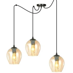 Online Lampa typu pająk z bursztynowymi kloszami 758/3 LEVEL | Kaja Żyrandole Nowoczesne