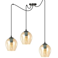 Online Lampa typu pająk z bursztynowymi kloszami 758/3 LEVEL | Kaja Żyrandole Nowoczesne