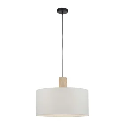 Best Sale Lampa wisząca - połączenie drewna i abażura 15112-16 z serii LINEN Żyrandole Nowoczesne