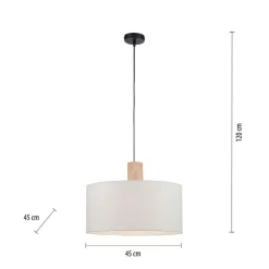 Best Sale Lampa wisząca - połączenie drewna i abażura 15112-16 z serii LINEN Żyrandole Nowoczesne