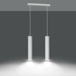 Hot Lampa wisząca biała z chromowanymi elementami 955/2 | Kaja Oświetlenie Żyrandole Nowoczesne