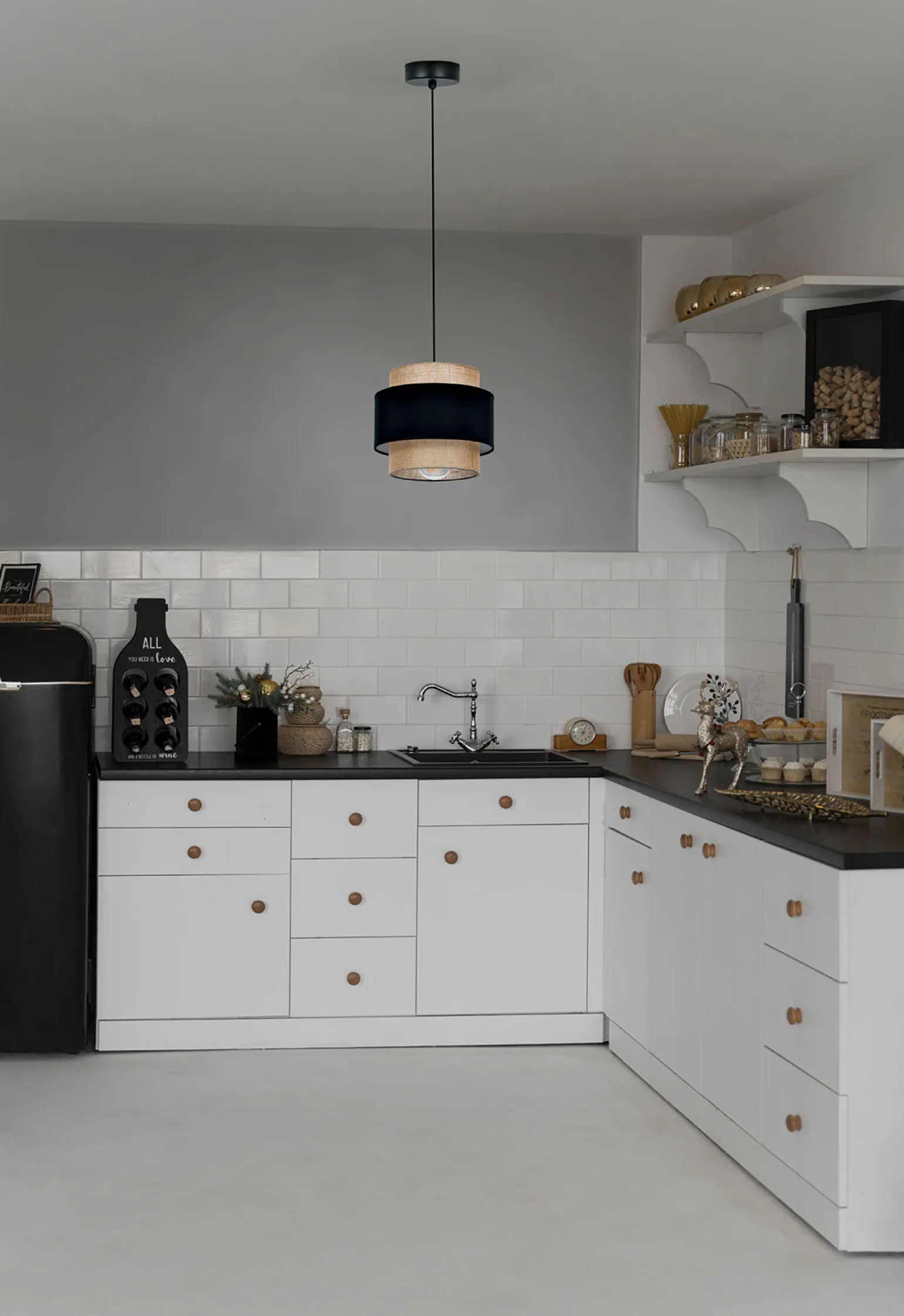 Sklep Kaja Lampa wisząca boho z podwójnym abażurem K-5230 z serii GATO | Kaja