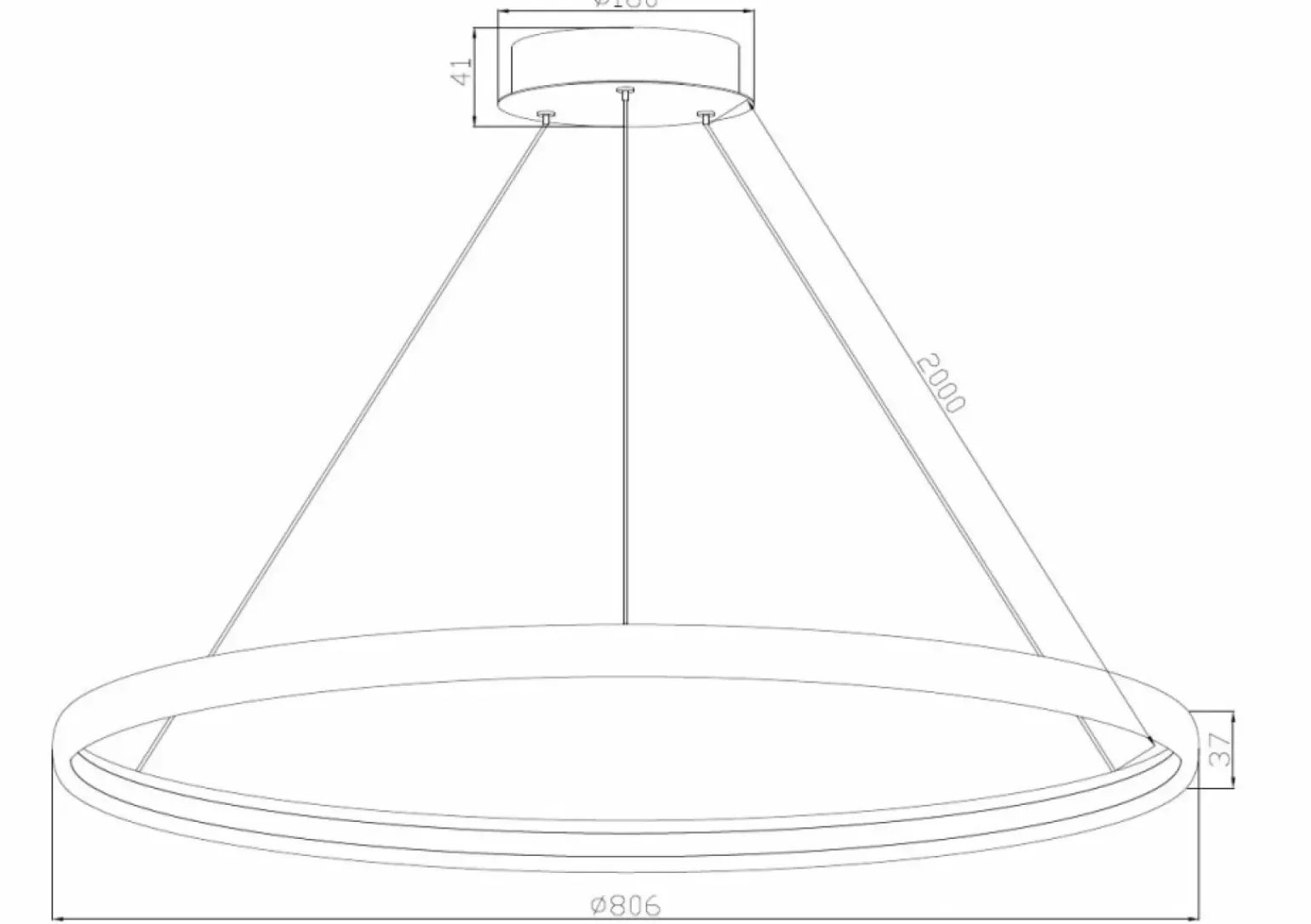 Store Lampa wisząca czarny okrąg LED PL210503-800-BK CARLO | Kaja Żyrandole Nowoczesne