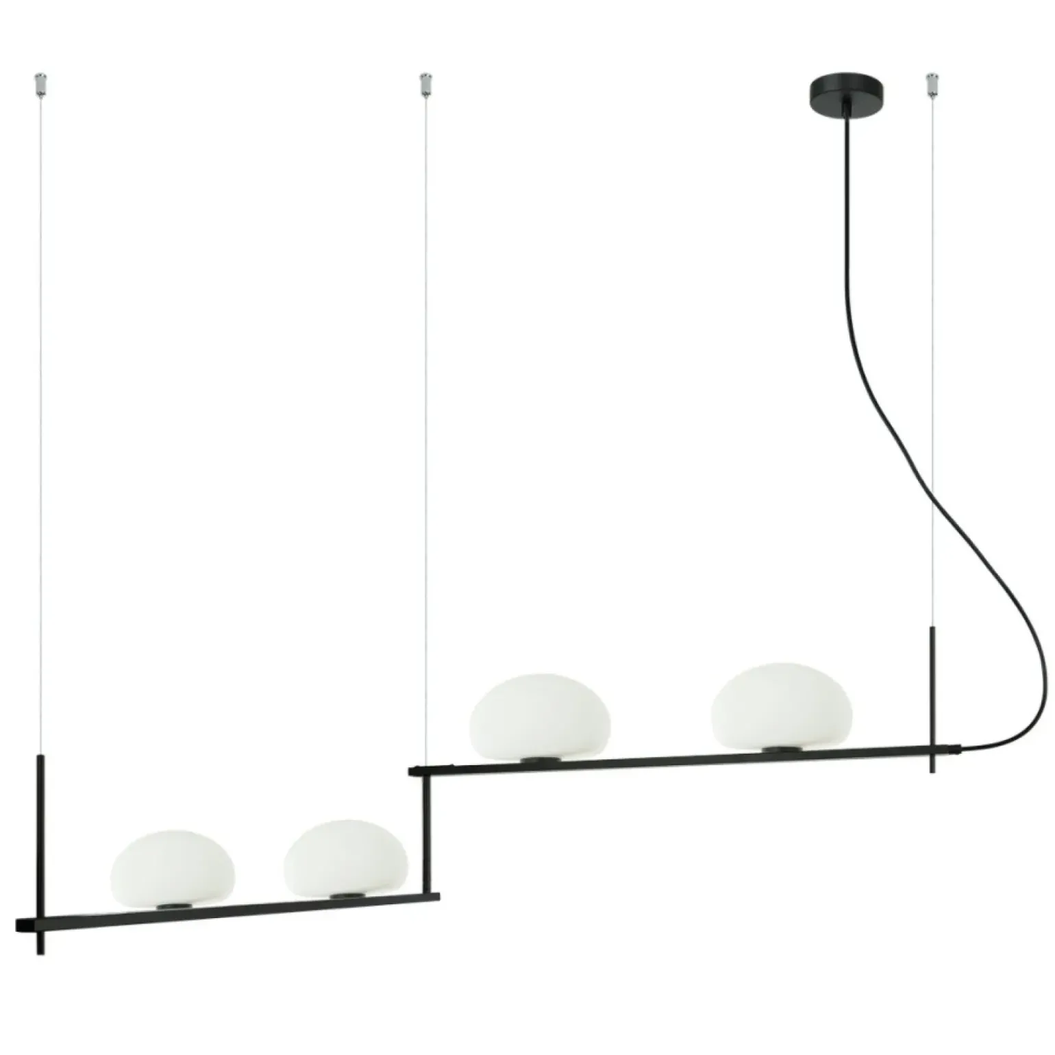 Best Lampa wisząca do dowolnego rozmieszczenia PND-357784-BK+W serii KERNIO Żyrandole Nowoczesne