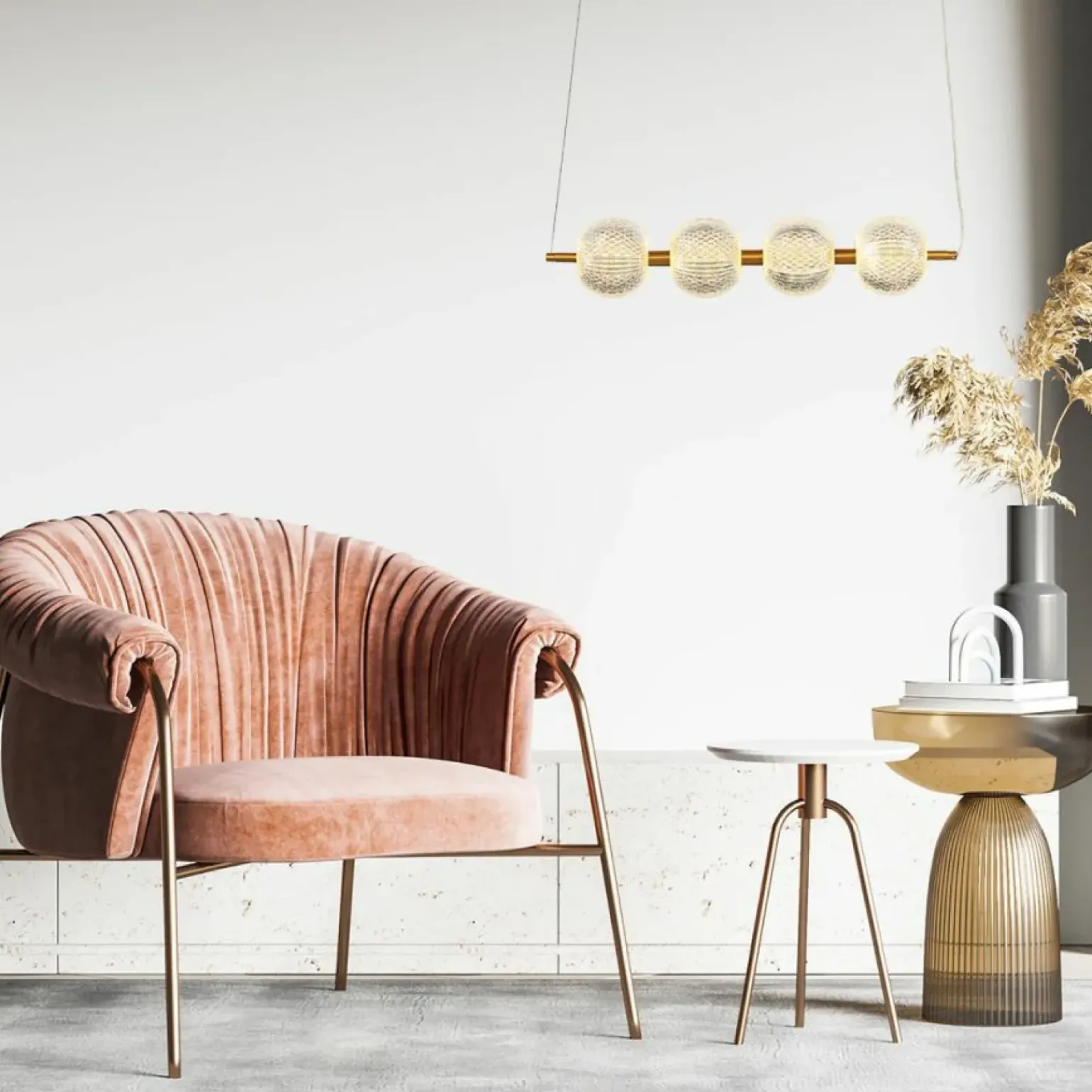 Best Sale Lampa wisząca do jadalni w stylu glamour LP-2202/4L GD DIAMOND | Kaja Żyrandole Nowoczesne