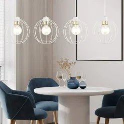 Cheap Lampa wisząca do nowoczesnego wnętrza - biały drut 1223/4 z serii GINO Żyrandole Nowoczesne