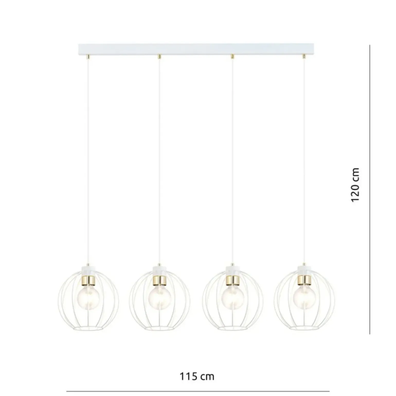 Cheap Lampa wisząca do nowoczesnego wnętrza - biały drut 1223/4 z serii GINO Żyrandole Nowoczesne