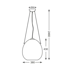 Best Lampa wisząca do nowoczesnej kuchni P19066B-D38 MOON | Kaja Żyrandole Nowoczesne