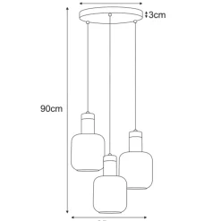 Sale Lampa wisząca do pokoju dziennego, na trzy żarówki K-5262 z serii DENIS Żyrandole Nowoczesne