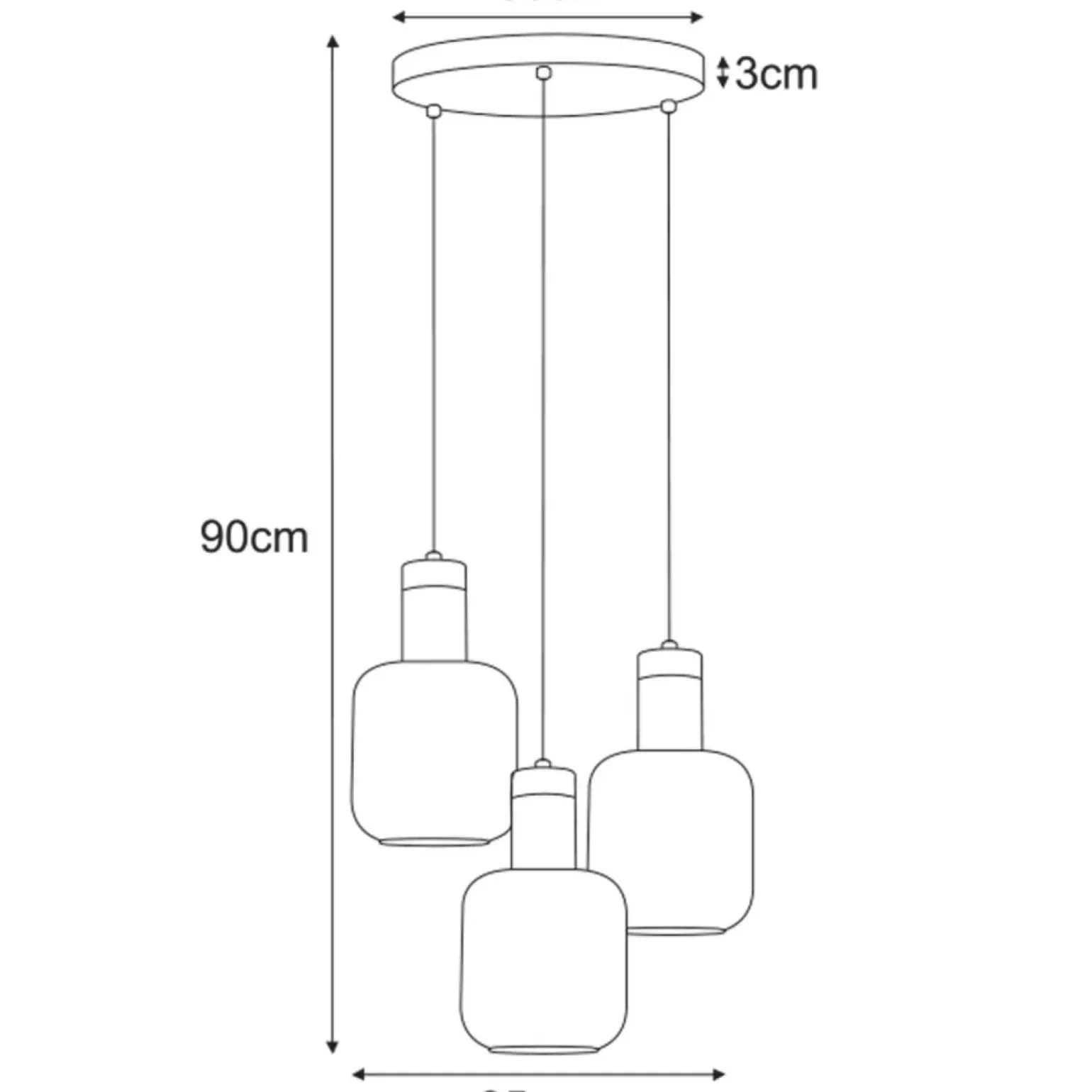 Sale Lampa wisząca do pokoju dziennego, na trzy żarówki K-5262 z serii DENIS Żyrandole Nowoczesne