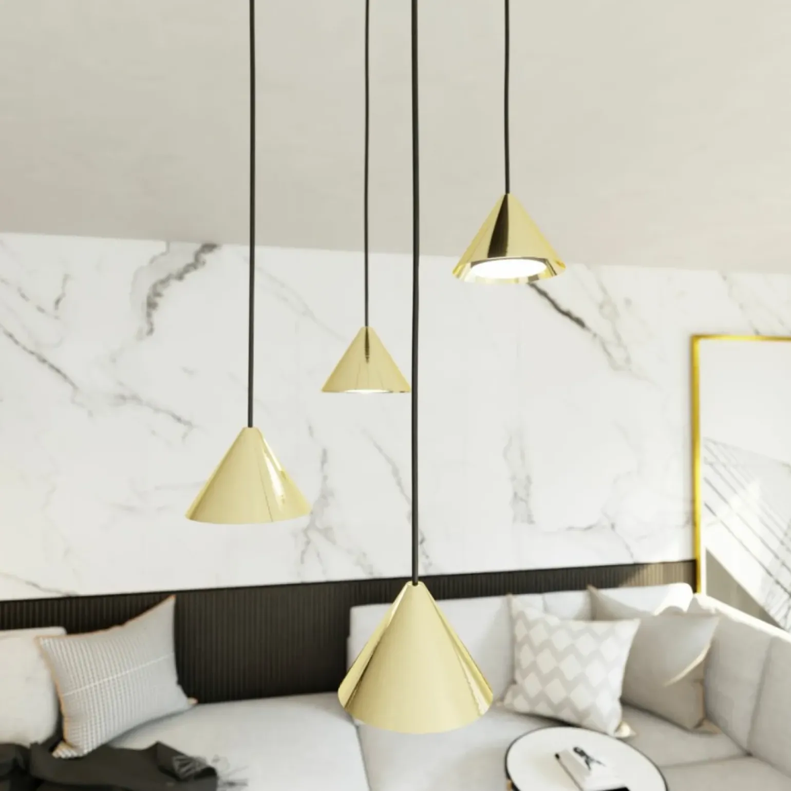 Best Sale Lampa wisząca do salonu 1329/4PREM ELIT 4 PREMIUM GOLD | Kaja Żyrandole Nowoczesne