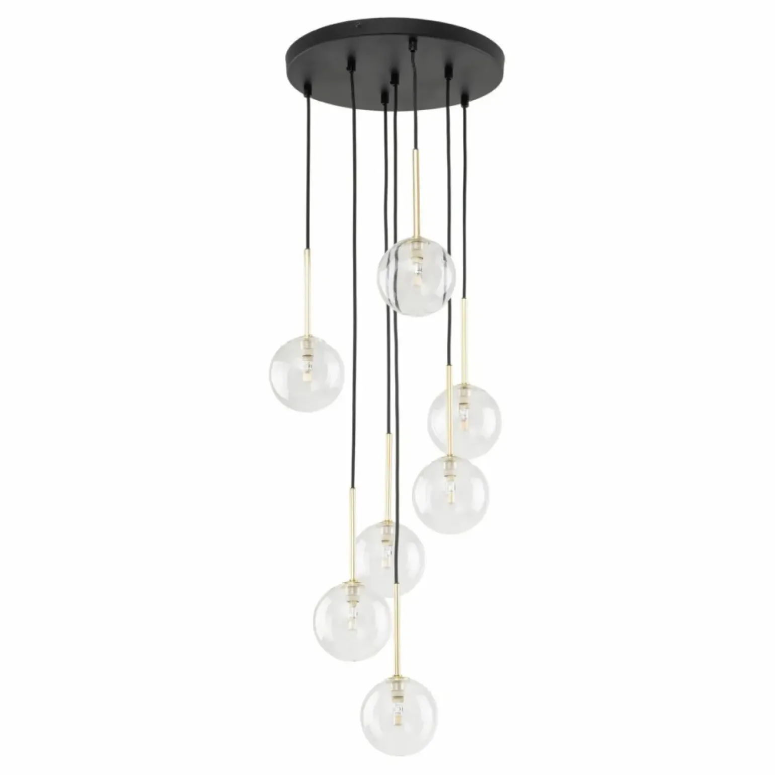 Store Lampa wisząca do salonu, przezroczyste klosze TK 5362 NILOS | Kaja Żyrandole Nowoczesne