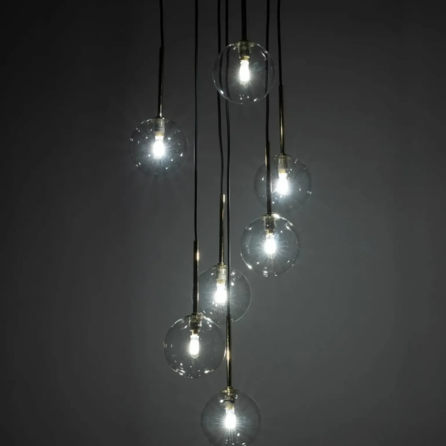 Store Lampa wisząca do salonu, przezroczyste klosze TK 5362 NILOS | Kaja Żyrandole Nowoczesne