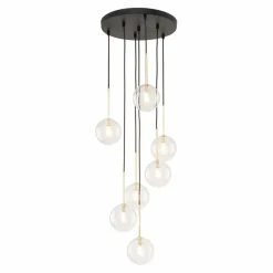 Store Lampa wisząca do salonu, przezroczyste klosze TK 5362 NILOS | Kaja Żyrandole Nowoczesne