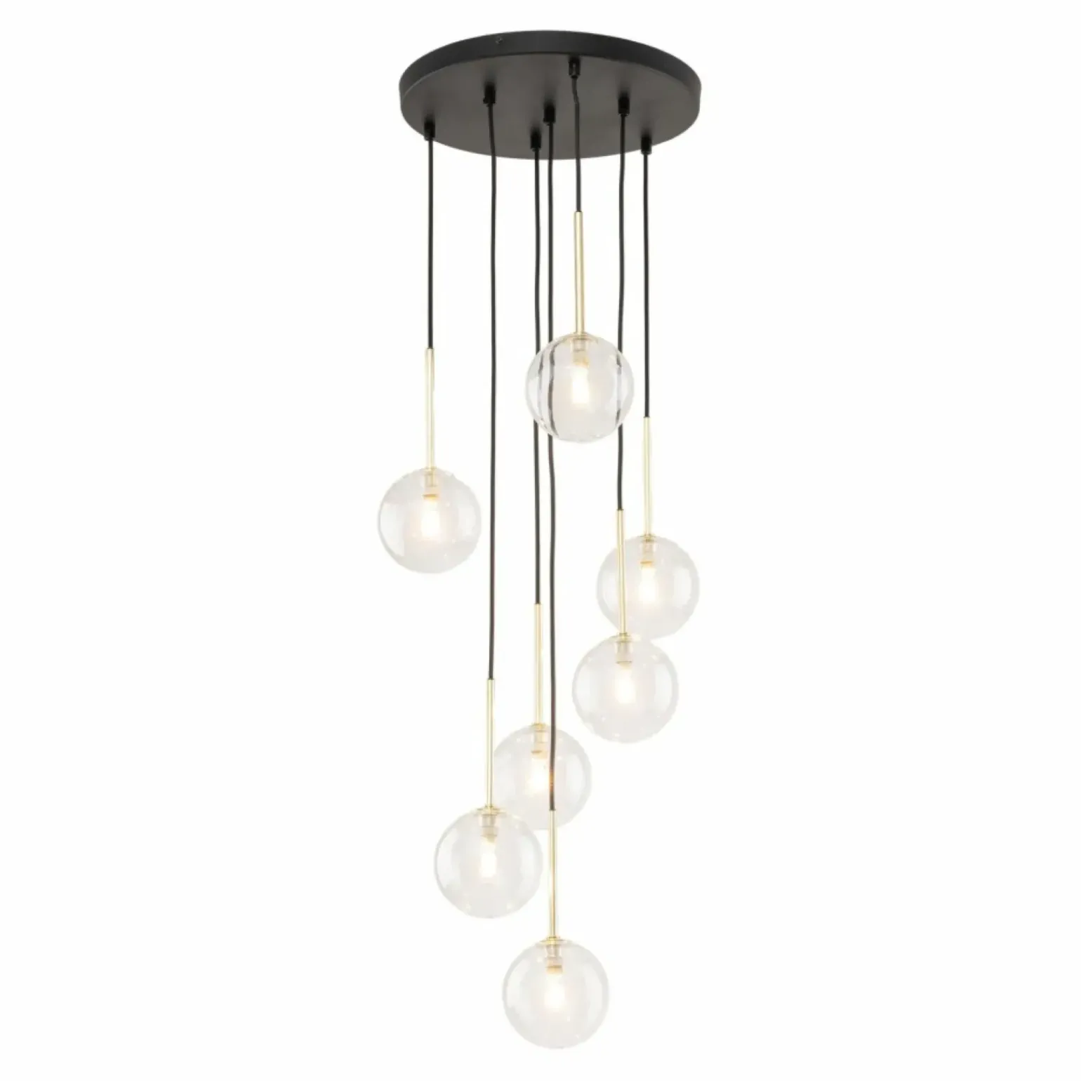 Store Lampa wisząca do salonu, przezroczyste klosze TK 5362 NILOS | Kaja Żyrandole Nowoczesne
