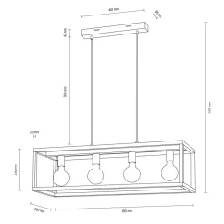 Best Sale Lampa wisząca drewniana skrzynka wisząca 61500474 KAGO | Kaja Żyrandole Nowoczesne