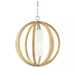 Clearance Lampa wisząca drewniana, z łańcuszkiem FE-ALLIER-P-S-LW z serii ALLIER Żyrandole Nowoczesne