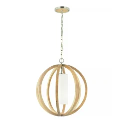 Clearance Lampa wisząca drewniana, z łańcuszkiem FE-ALLIER-P-S-LW z serii ALLIER Żyrandole Nowoczesne