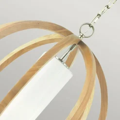 Clearance Lampa wisząca drewniana, z łańcuszkiem FE-ALLIER-P-S-LW z serii ALLIER Żyrandole Nowoczesne