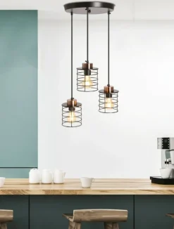 Hot Lampa wisząca druciana potrójna do kuchni 33-00408 GLOB | Kaja Żyrandole Nowoczesne