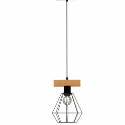 Cheap Lampa wisząca, druciany klosz, ozdobne drewno LX 4101 z serii VASTRA Żyrandole Nowoczesne