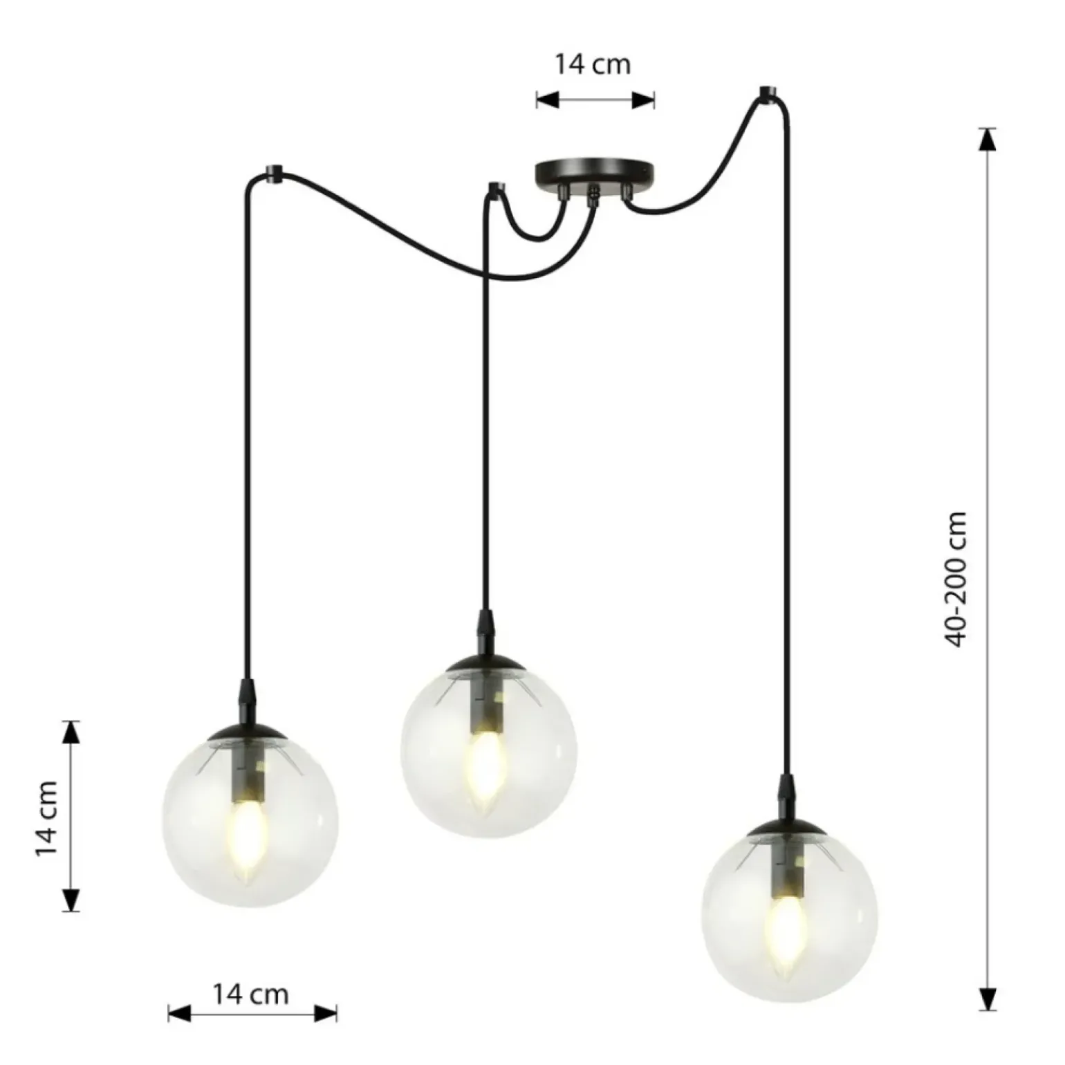 Clearance Lampa wisząca idealna do oświetlenia salonu 936/3 | Kaja Oświetlenie Żyrandole Nowoczesne