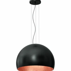 Outlet Lampa wisząca, klosz w kolorze czerni i miedzi LX 1625 z serii COMPO Żyrandole Nowoczesne