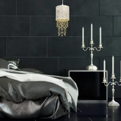 Sklep Kaja Lampa wisząca, kolor bieli i złota, do salonu MLP6444 z serii ALMERIA | Kaja Ośw