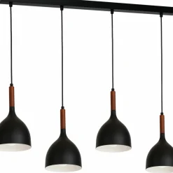Fashion Lampa wisząca, listwa z czterema kloszami LX 3707 z serii NOAK WOOD Żyrandole Nowoczesne
