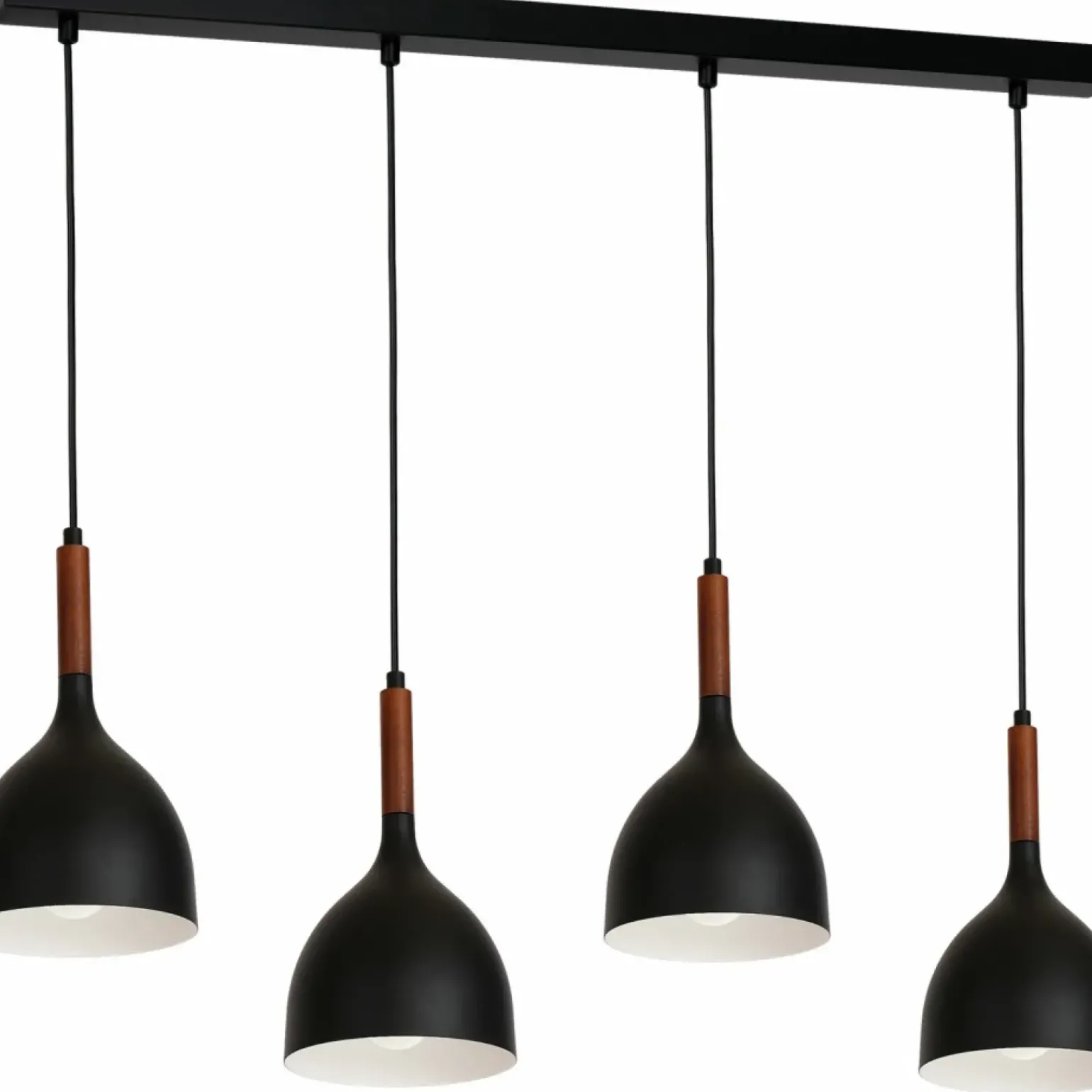 Fashion Lampa wisząca, listwa z czterema kloszami LX 3707 z serii NOAK WOOD Żyrandole Nowoczesne