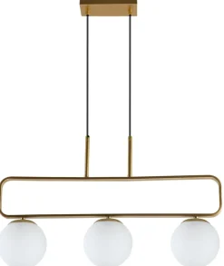 Store Lampa wisząca mosiądz z białymi kloszami 33-01573 JOVE | Kaja Żyrandole Nowoczesne