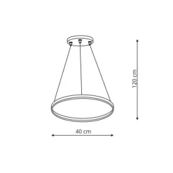 Hot Lampa wisząca na bazie koła LED LP-909/1P S BK RING | Kaja Oświetlenie Żyrandole Nowoczesne