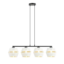 Sklep Kaja Lampa wisząca na czarnej podstawie, biało-złota 1184/4 z serii MALIA