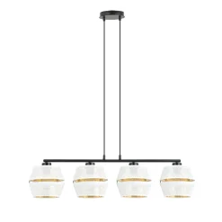 Sklep Kaja Lampa wisząca na czarnej podstawie, biało-złota 1184/4 z serii MALIA